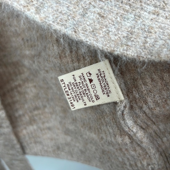 🆕Hem & Thread Cardigan Knit Beige Cream Belted Waist Ballon Sleeve Restocked - Picture 9 of 12